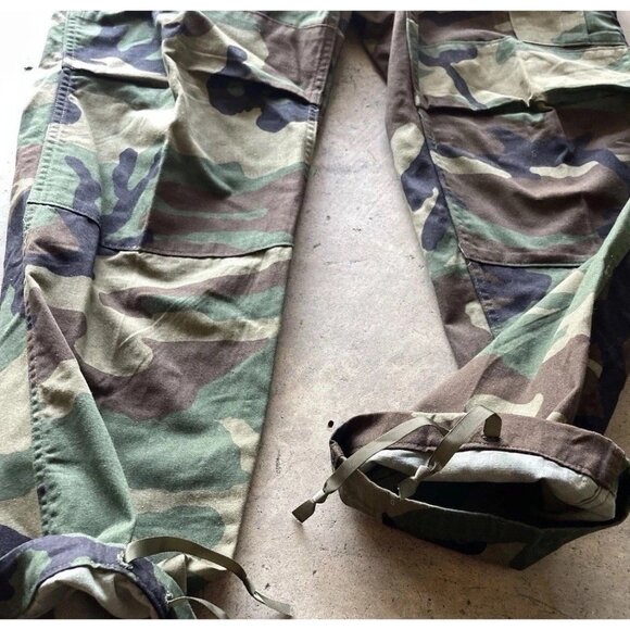 Vintage USA Camo Military Army Multi Pocket Pants Men's Woodland Waist Sz 31-35 - Picture 13 of 14